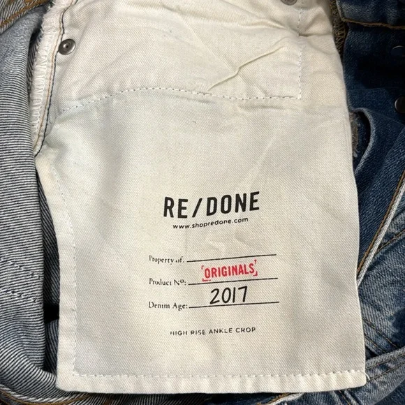 Re/Done High Rise Ankle Crop Jeans - Picture 7 of 8